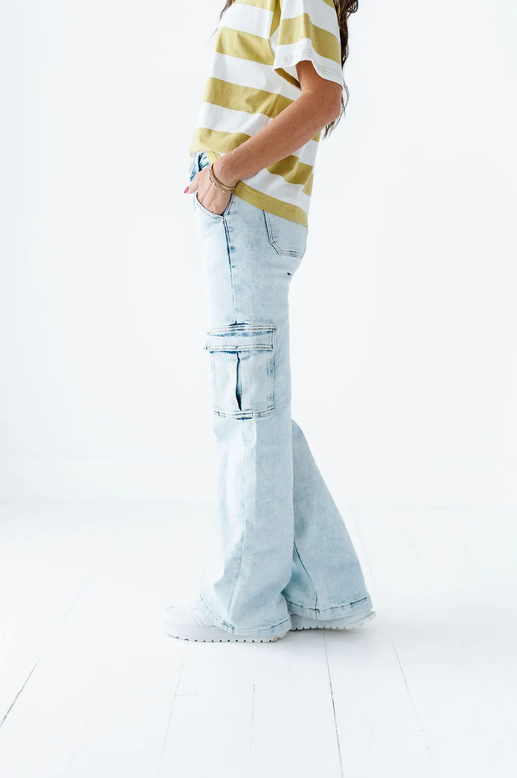 Brooks Cargo Pants in Light Wash - Size 1X Left