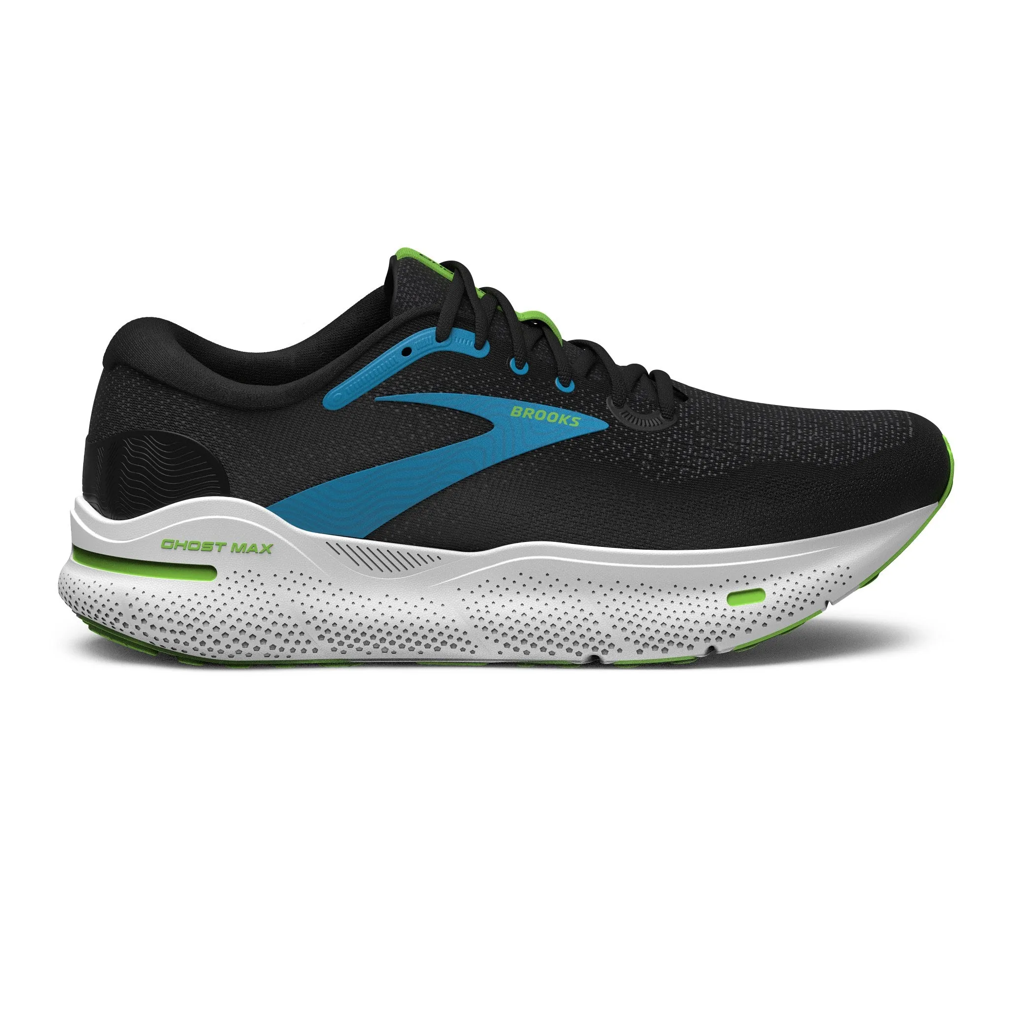 BROOKS GHOST MAX BLACK/ATOMIC BLUE - MENS