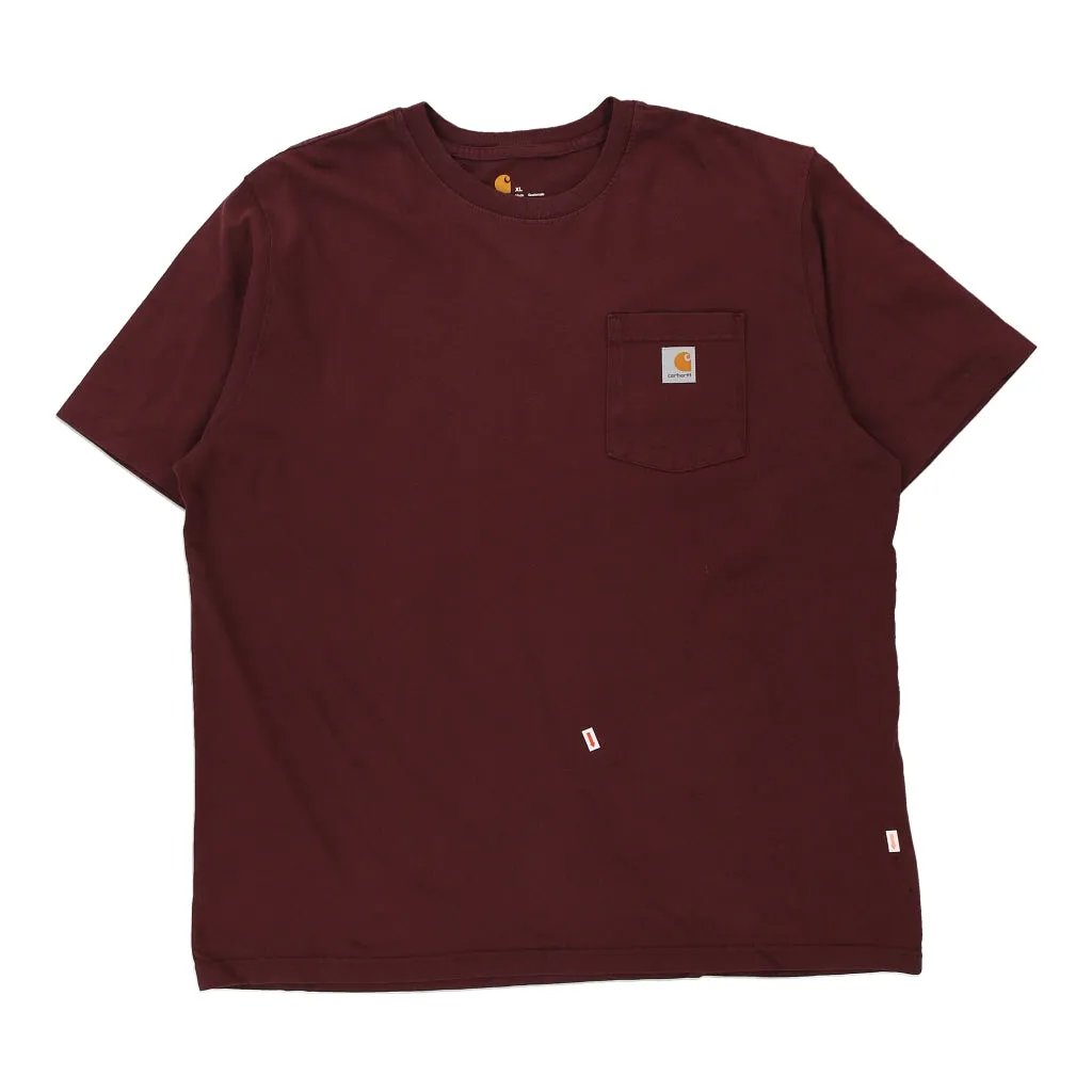 Carhartt T-Shirt - XL Burgundy Cotton