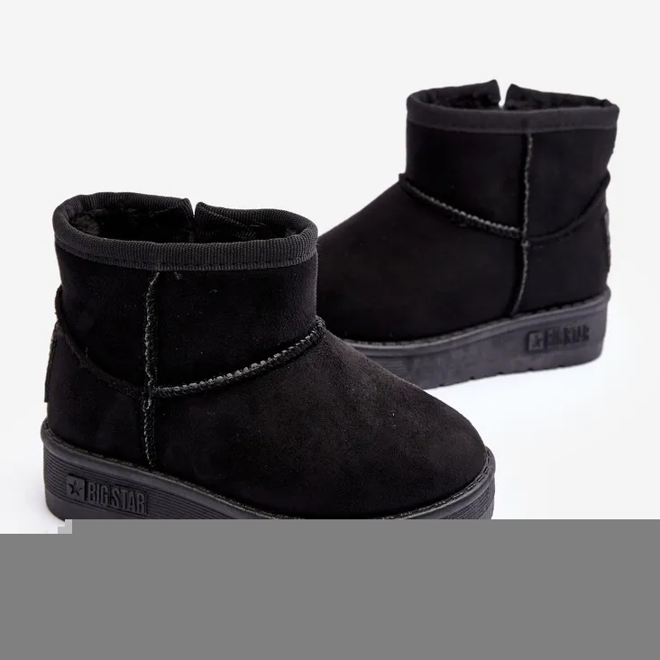 Children's Insulated Slip-On Snow Boots Black Big Star MM374100