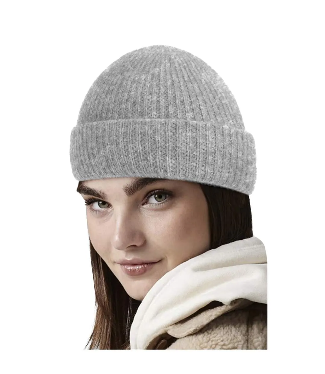 Cosy ribbed marl beanie grey Beechfield