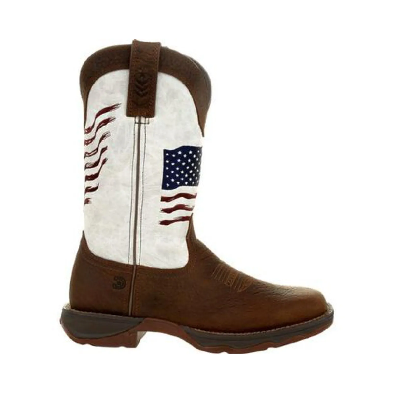 Durango Ladies Brown & White Flag Embroidery Western Boots DRD0394