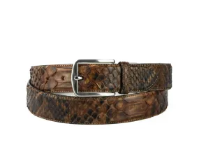 Exotic natural python leather belt cognac 316