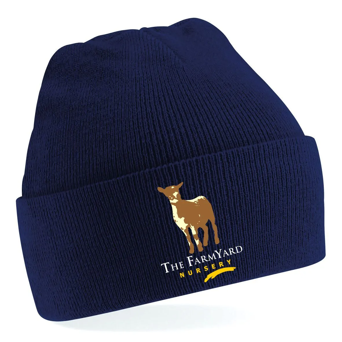 Farmyard Nursery Navy Beanie Hat - Superstitch 86
