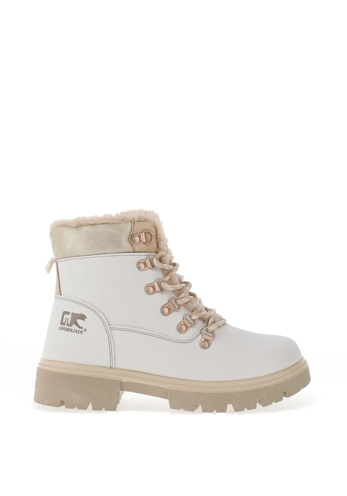 Gordon Jack Elsa Faux Fur Lined Ankle Boots, White