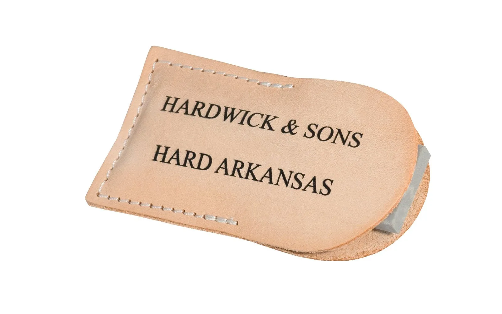 Hard Arkansas Slip Stone with Leather Pouch ~ 3" x 1"