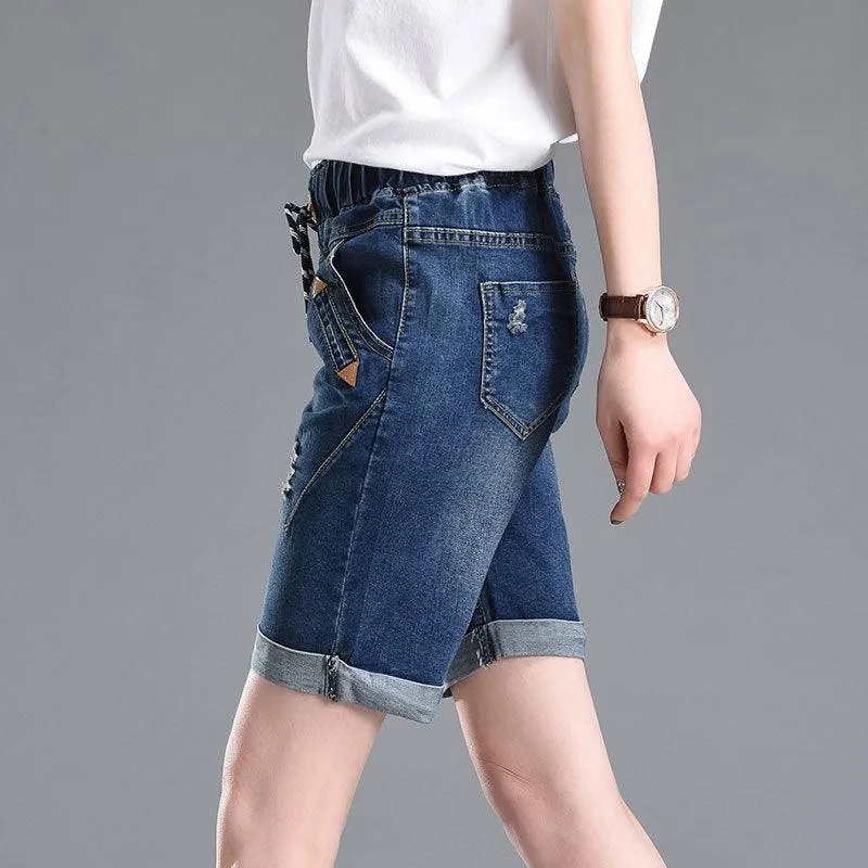 hole casual shorts