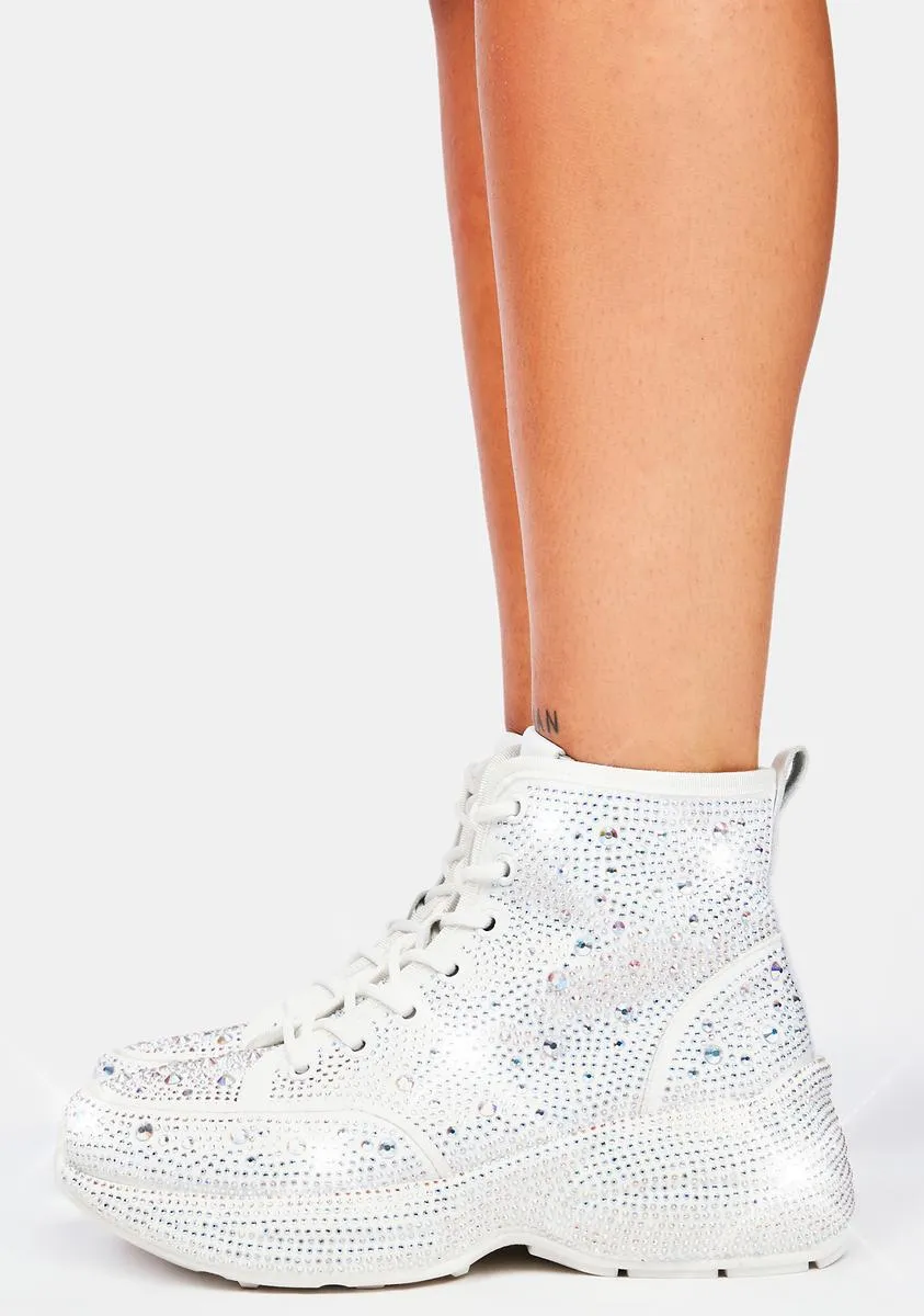 Icy Shining Queen Rhinestone Sneakers-