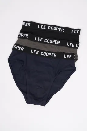 Lee Cooper - Set 3 perechi de chiloti slip cu logo