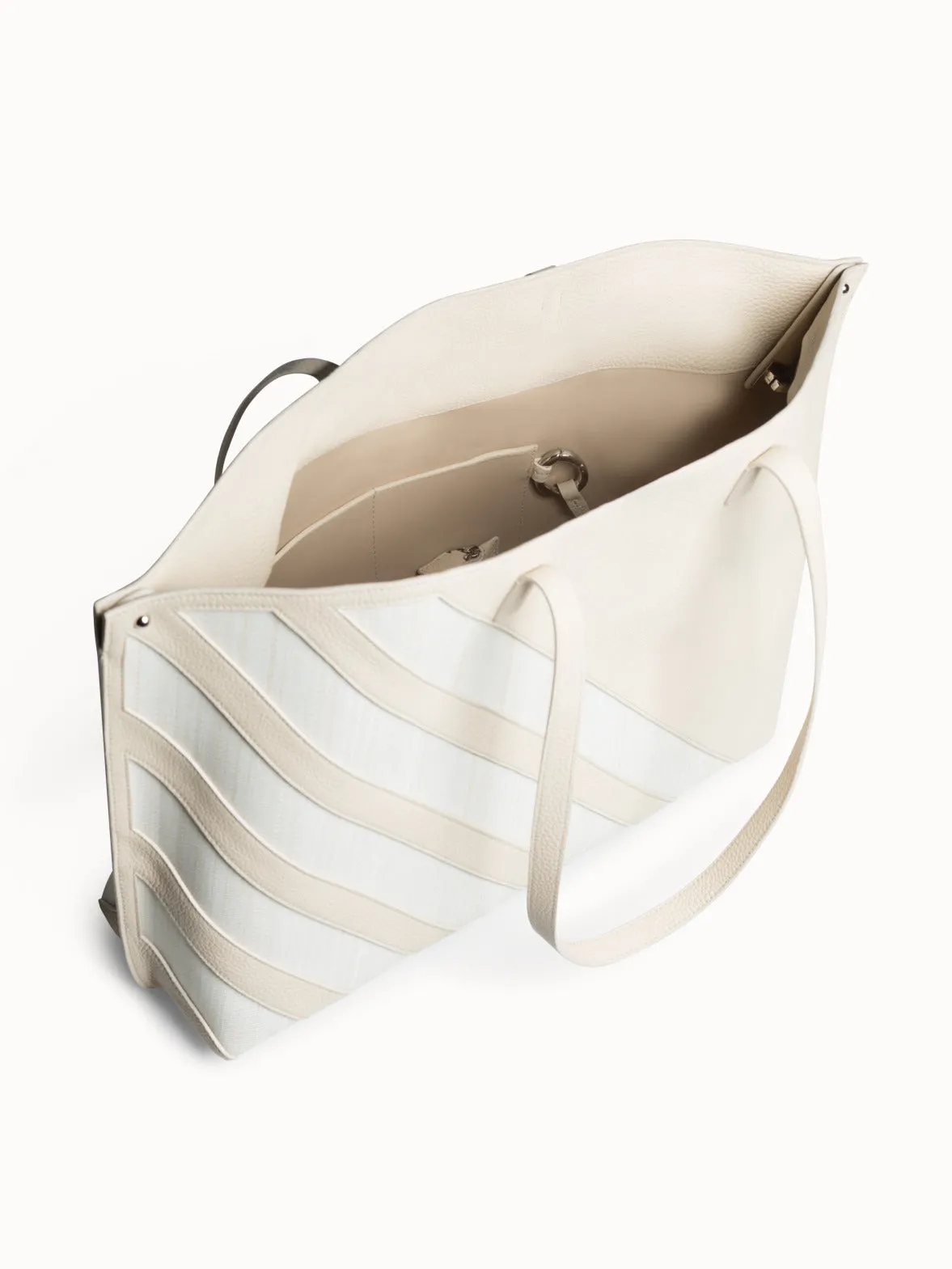 Medium Ai Shoulder Bag in Leather with Horsehair Stripes