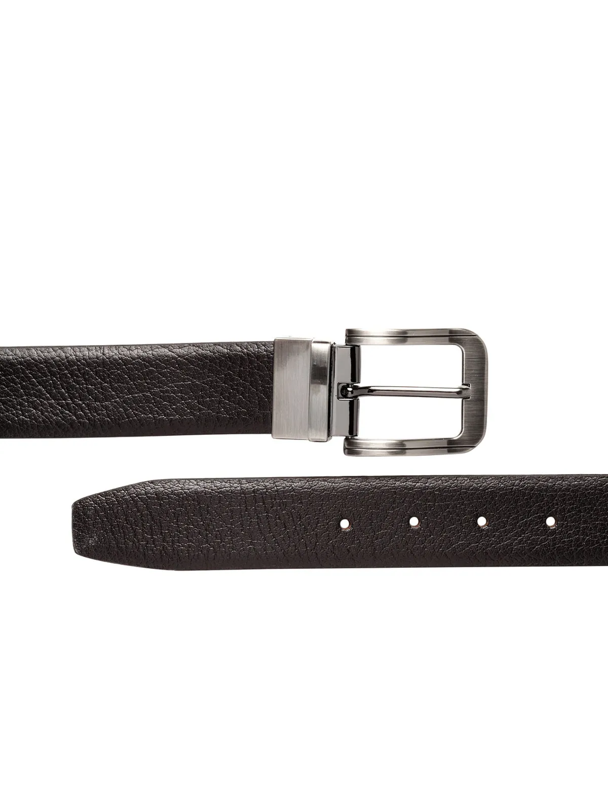 Men Black & Brown Solid Reversible Leather Belt