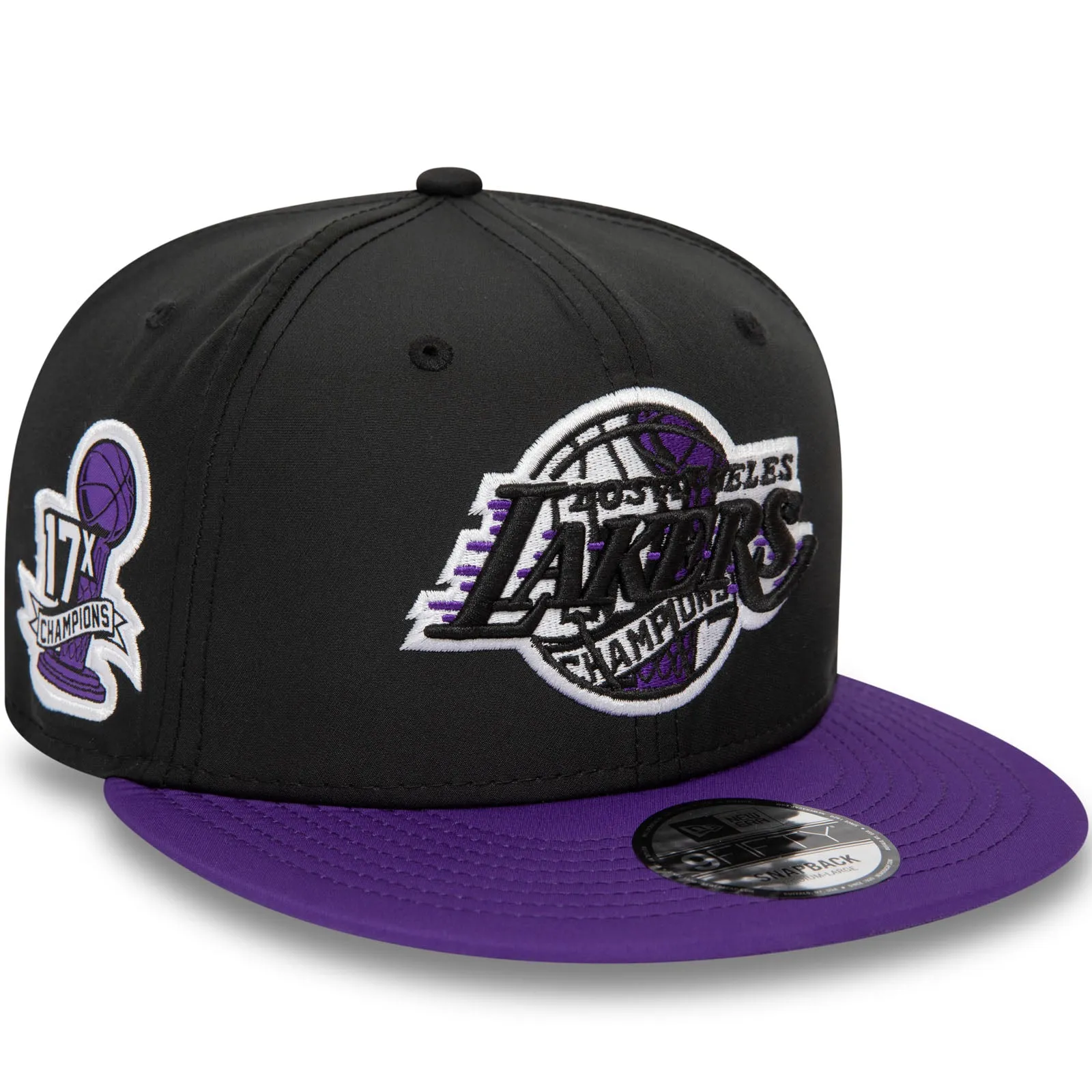 New Era Mens LA Lakers NBA Infill 9FIFTY Snapback Baseball Cap - Black
