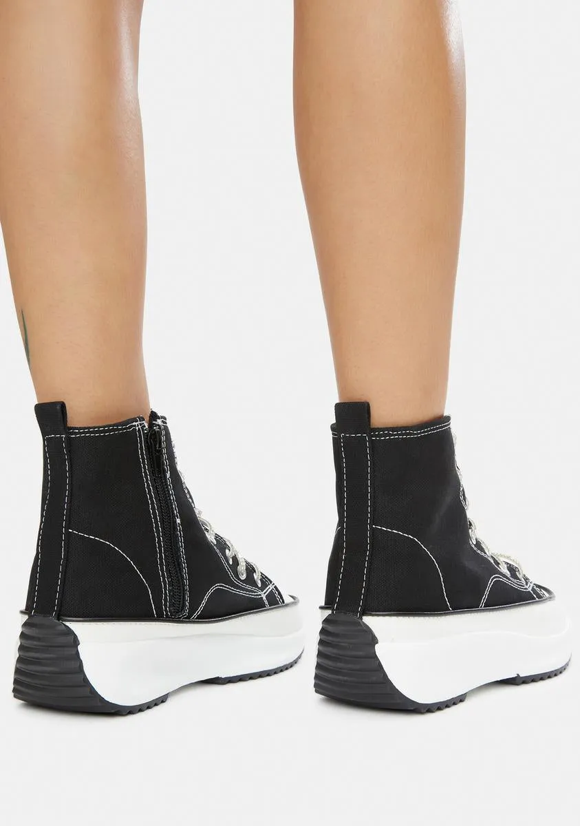 Noir Secret Keeper Hi Top Platform Sneakers-
