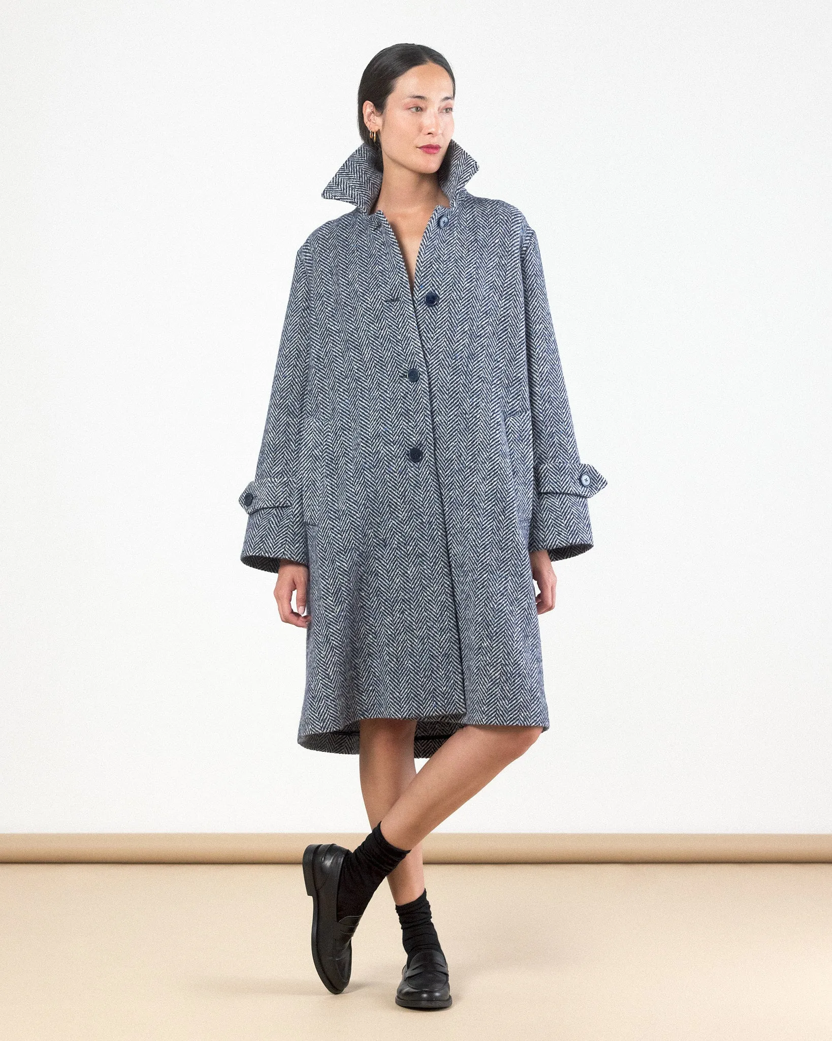 PIALEA Herringbone 'Loden Coat'
