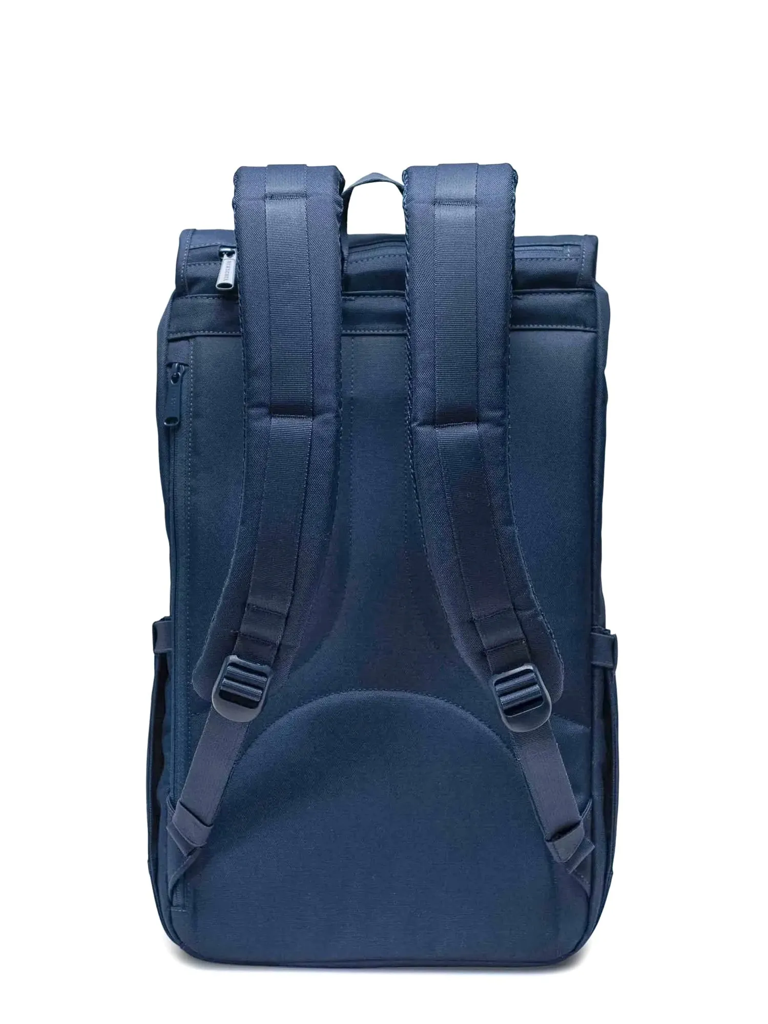 Recycled fabric backpack with frontal logo patch