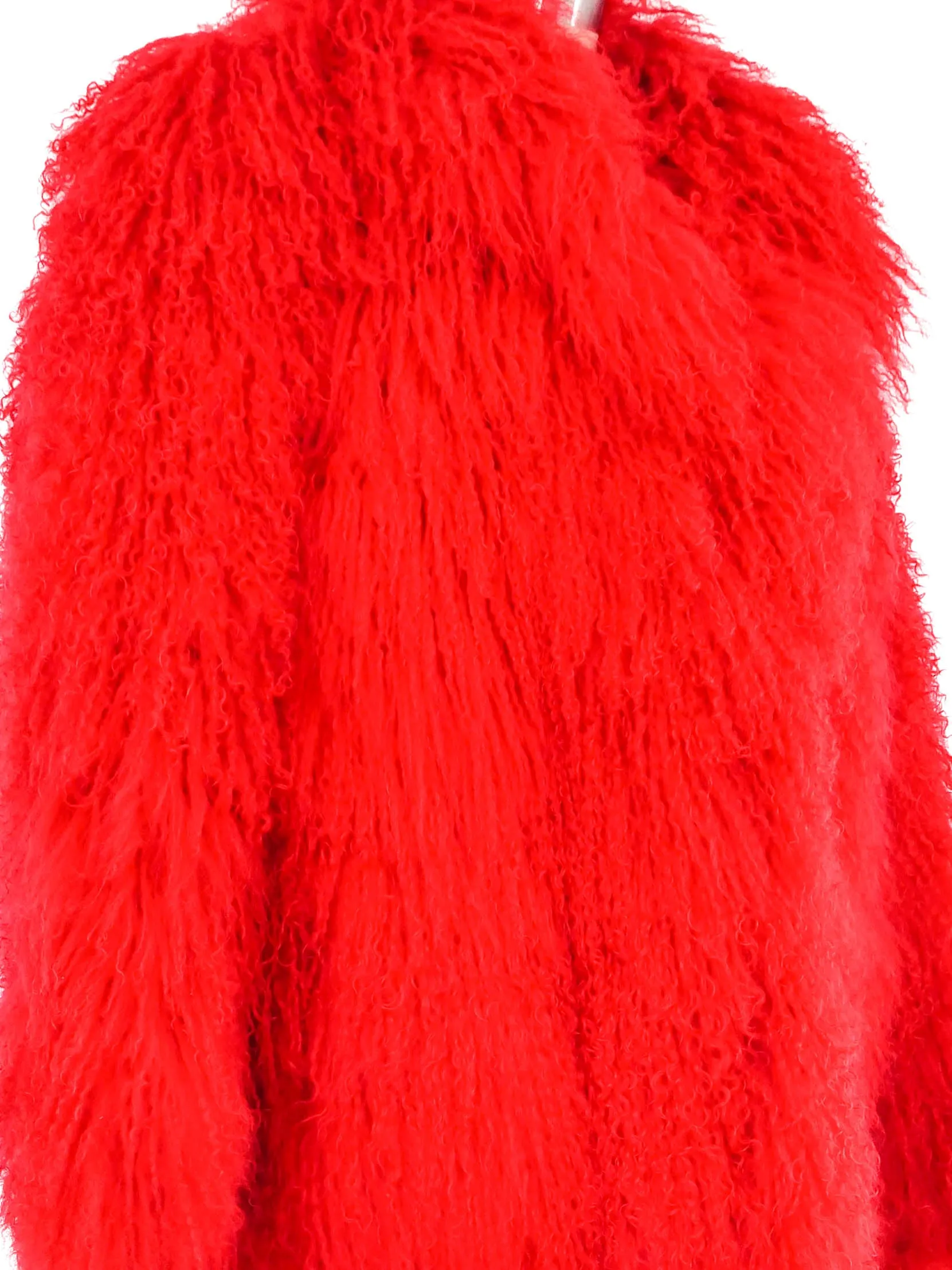Red Mongolian Fur Coat