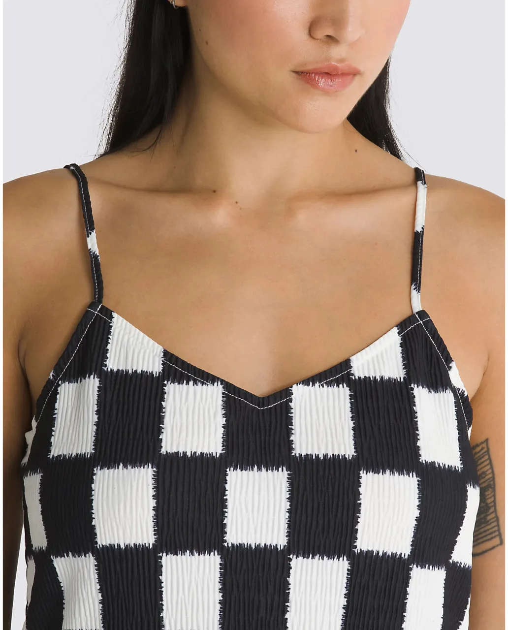 (SALE!!!) Vans Benton Checker Easy Slip Dress - Black/Marshmallow