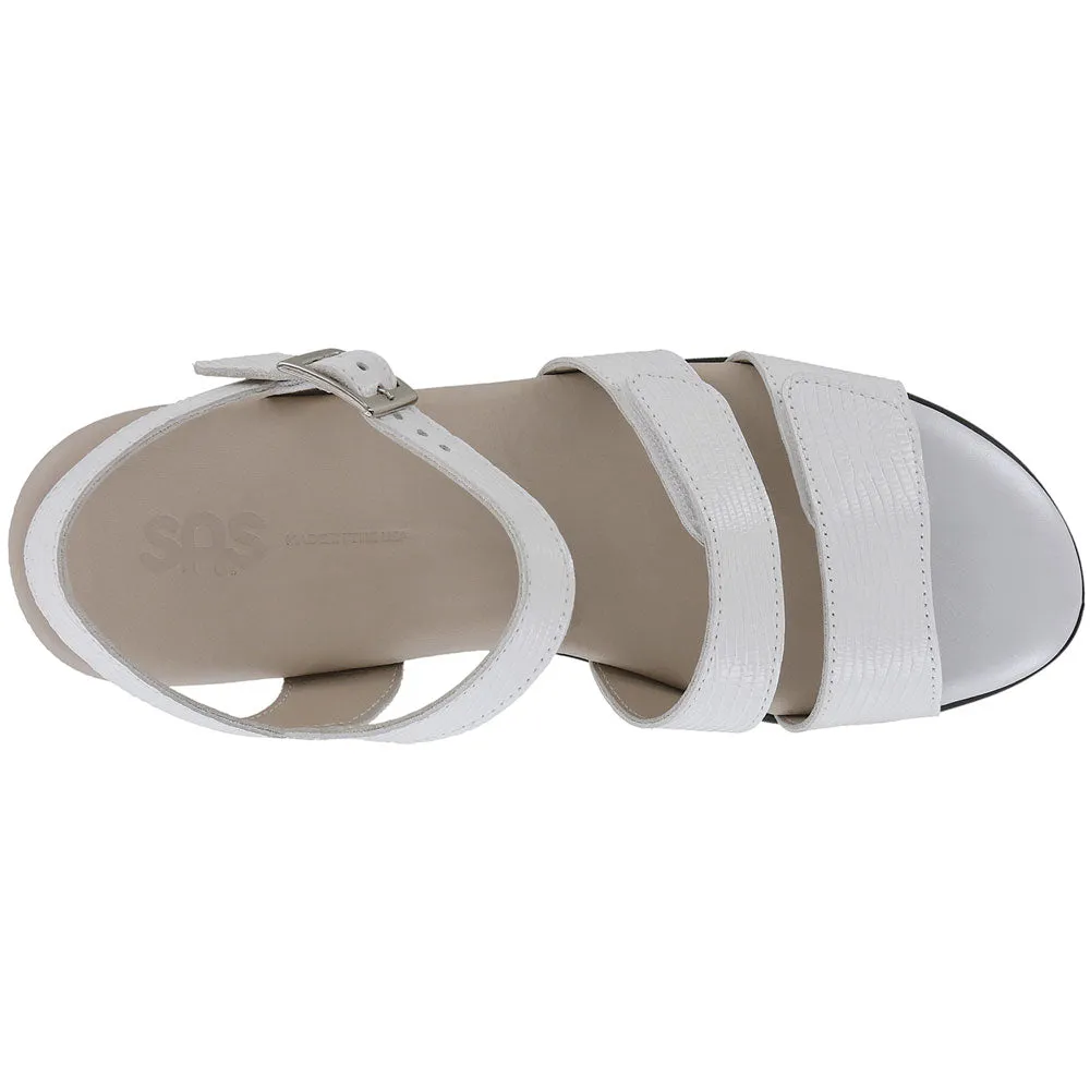 SAS Savanna Sandal White Lizard Leather (Women's)