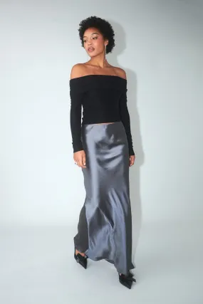 Satin maxi skirt