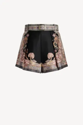 Shorts Illustration in Black Paisley