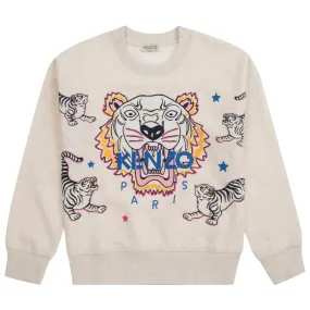 Teen Beige Tiger Sweatshirt