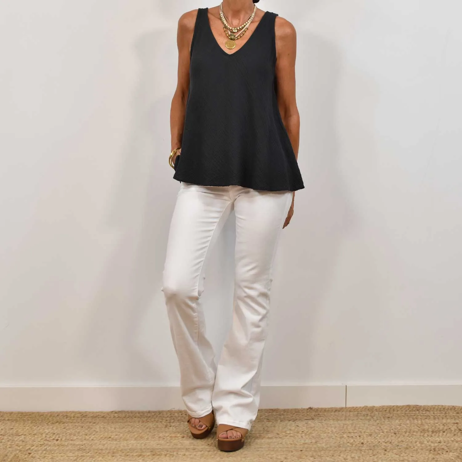 Top bambula gris