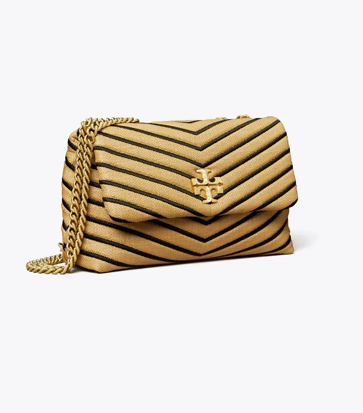 TORY BURCH KIRA CHEVRON SOFT STRAW Medium SHOULDER BAG