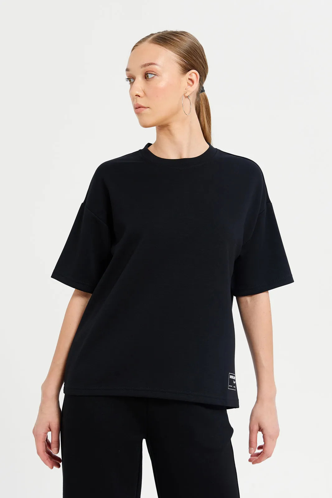 Women Black Printed Sweatshirt